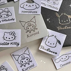 6pcs Cartoon Sanrio Metal Stickers Toy Cinnamoroll Kuromi My Melody DIY Water Cup Skateboard Mobile Phone Decorative Kid Gift