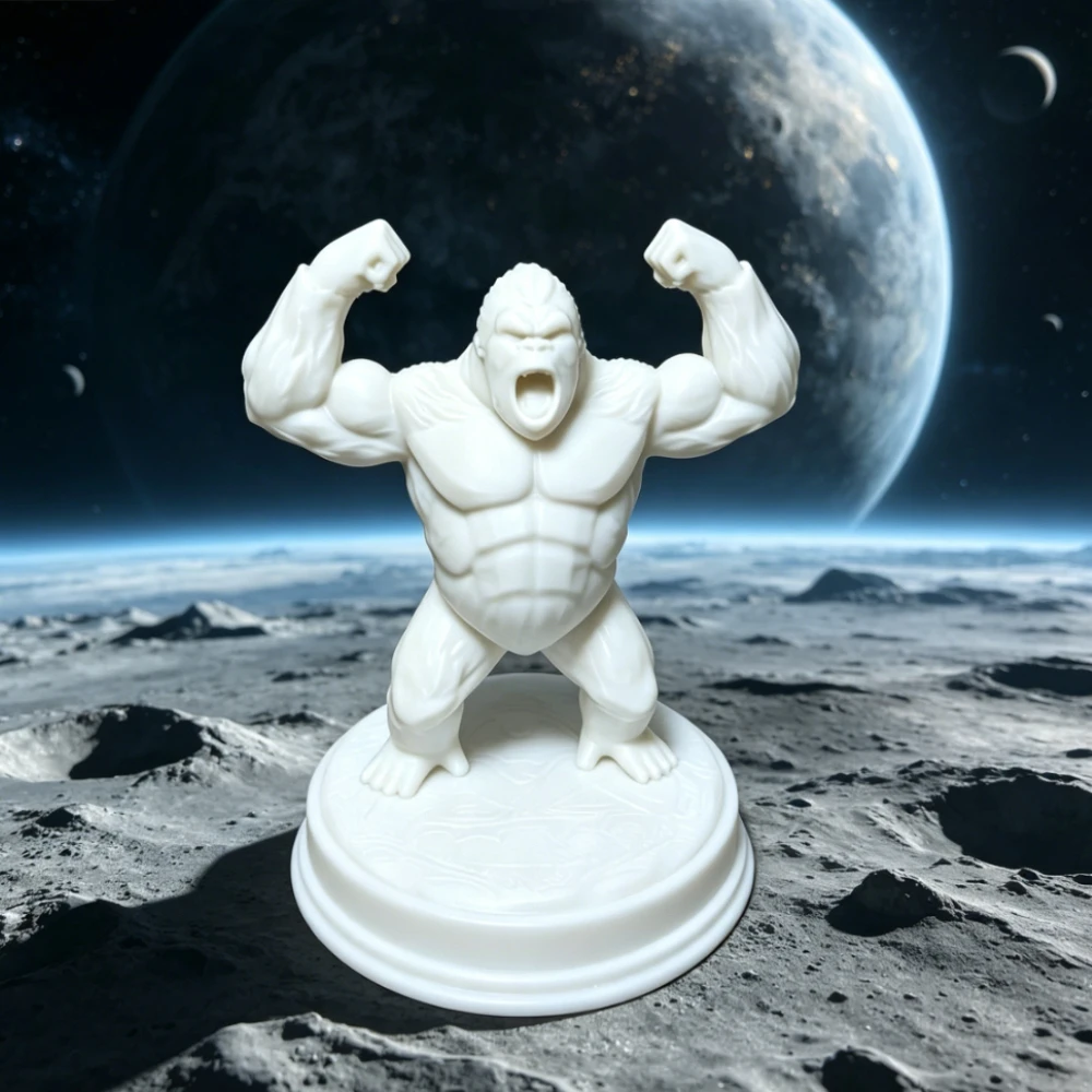 Roaring Muscular Gorilla Mini Figurines Cool Gorilla Statues for DIY Painting Desk Home Office Desktop Ornaments Decoration Gift