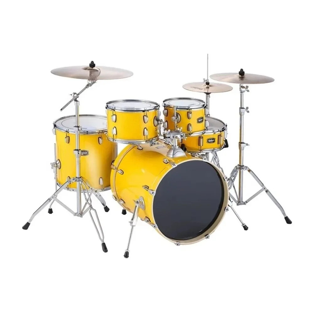 Ouluo MD-12 Professional Jazz Drum Set for Adults and Children Five-Drum Performance with Bass Baking Varnish Jazz Drum Kit