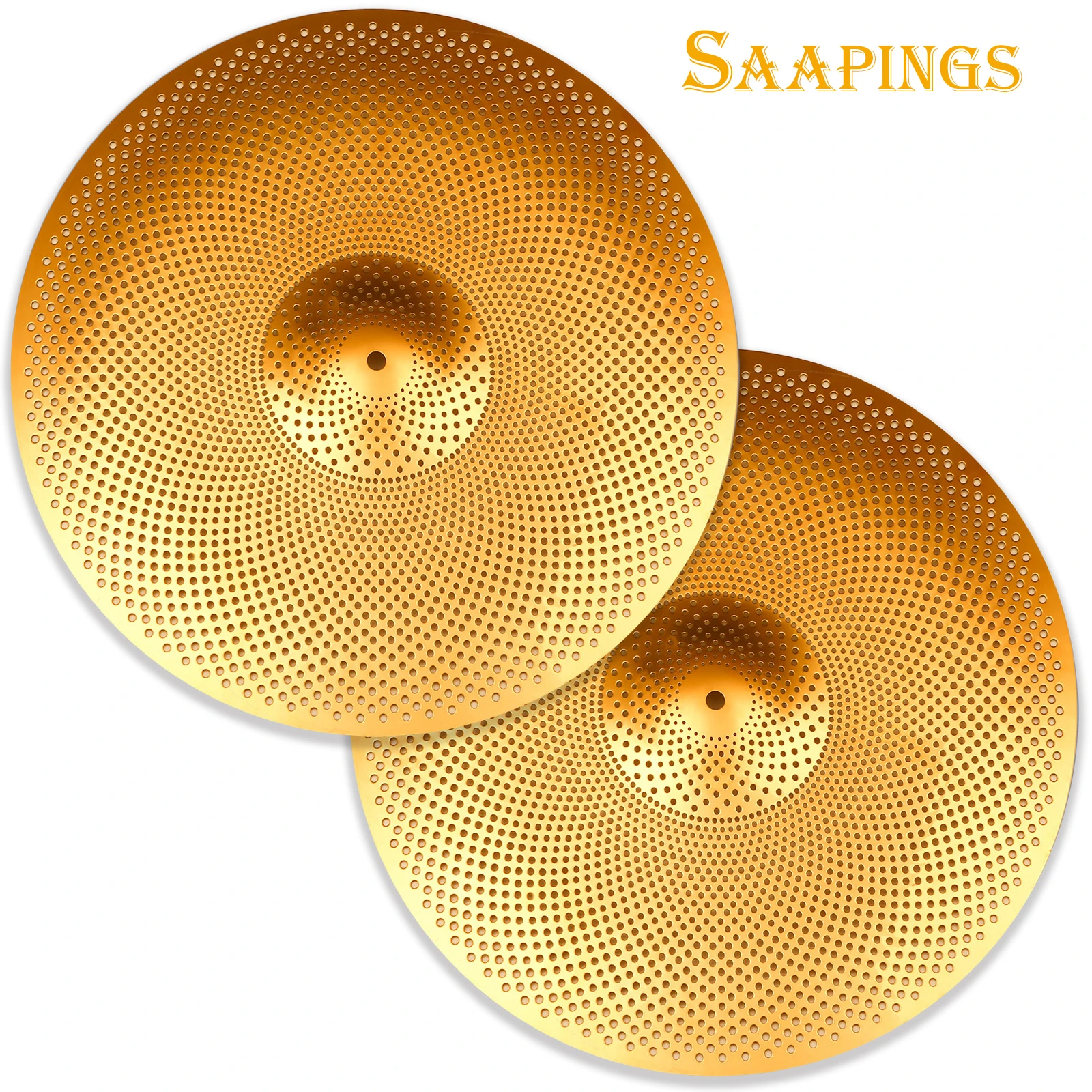 Low Volume Hi Hat Cymbals, 14 inches Practice Hi Hat Cymbal Pair, Quiet HiHat Cymbals