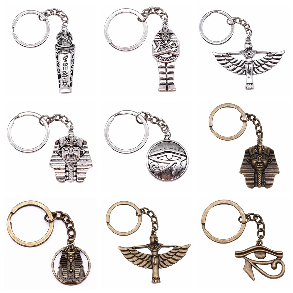 Porte-clés à breloques, egypte ancienne, Horus, Anubis, pharaon, sphinge, Bastet, Souvenirs, accessoires, cadeau de fête