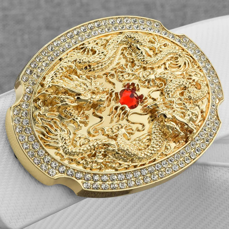 

High Quality dragon fashion buckle belt men Upscale fancy leather Crocodile Waist Strap luxe marque Casual boys ceinture homme