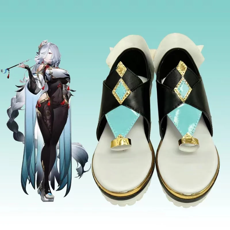 Genshin Impact Shenhe Cosplay Shoes Boots Custom Made Halloween Carnival shoes Accessories Custom Made