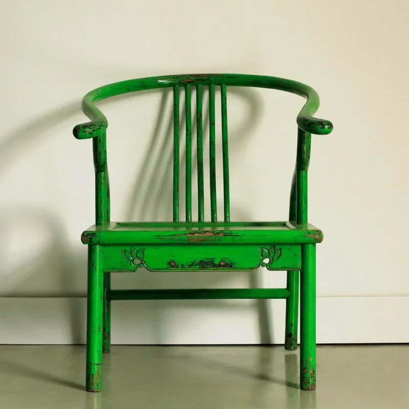New Chinese style Ming and Qing antique old solid wood chair mortise and tenon furniture leisure Taishi chair
