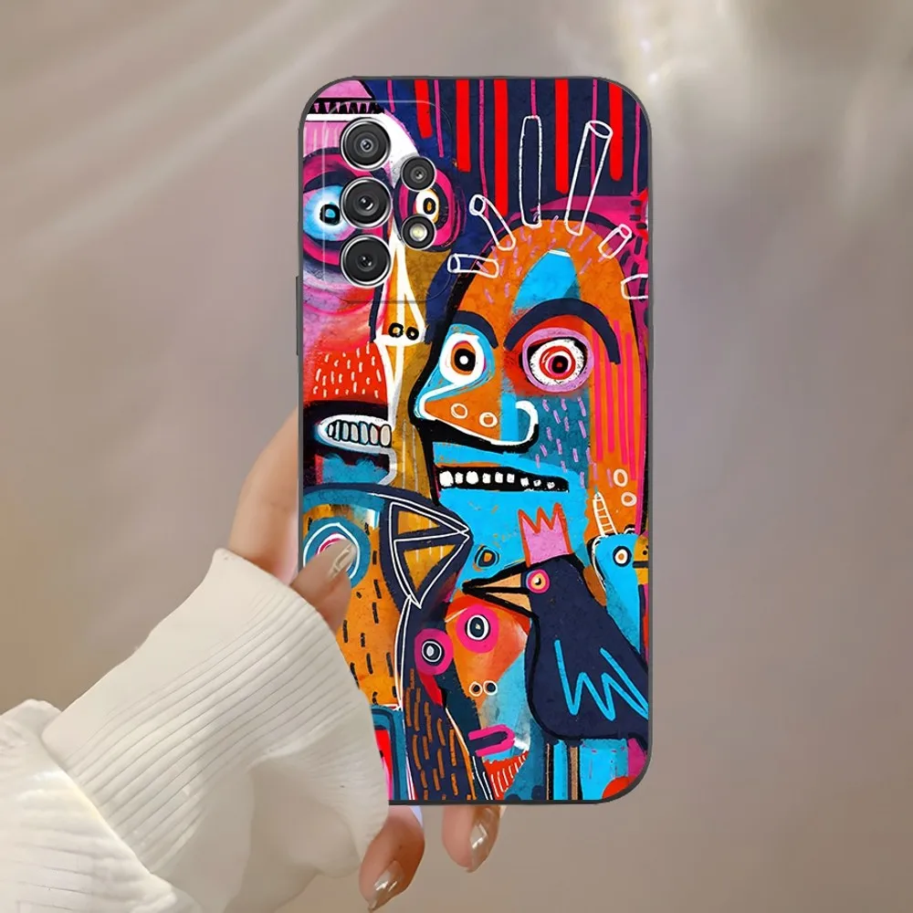 Art Basquiats Graffiti Phone Case for Samsung S24 Ultra S22 S23 S20 Fe S21 Plus Galaxy A54 A34 A24 A53 M54 Note 20 Back Cover