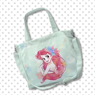 Disney mermaid Ariel Princess Anime Shoulder Bags Customized Cartoon Shopping Bag Casual Tote Storage Handbag Gift