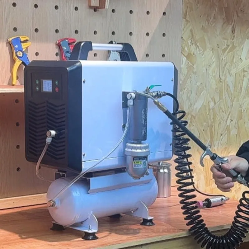 New Box Smart Digital Display Low Noise Oil Free Air Compressor Home Woodworking Decoration Air Pump