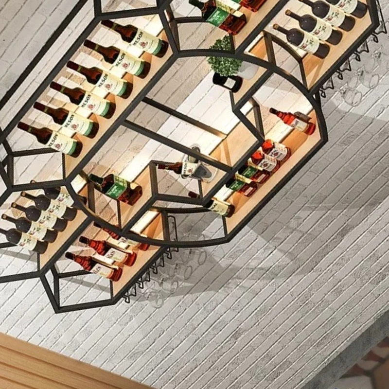 

Column Organizer Wine Rack Display Industrial Design Modern Narrow Wine Cabinet Wall Buffet Liquor Bottles Vitrinas Furniture