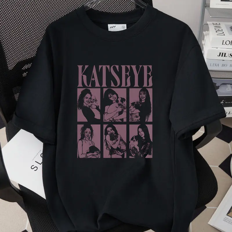 2026 New Best‑selling Korean Girl Group Katseye Printed T‑shirt Short‑sleeved Fashionable Casual Adult and Children's Top