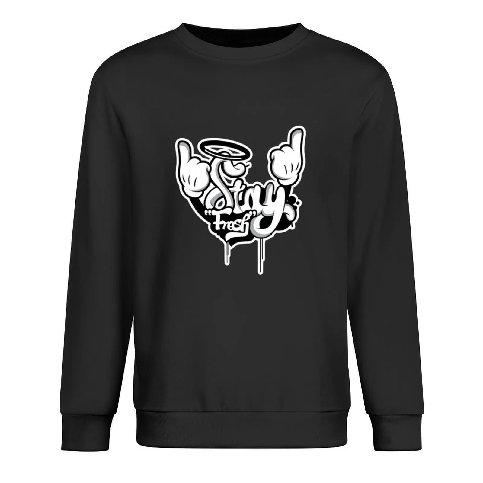 

Stay Fresh White Outlinepng Pullover blouse mens clothing men wear graphic t shirts men oversize sweatshirts