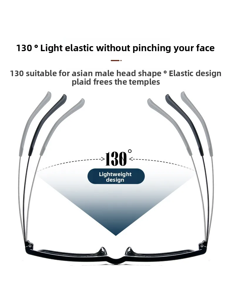 BLMUSA Ultralight Large Frame Prescription Glasses Man Square Titanium Leg Optical Anti Blue Light Multifocal Reading Eyeglasses - view 2