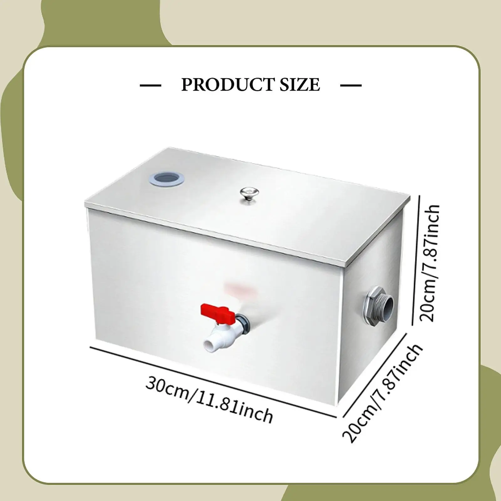 Stainless Steel Grease Interception Leak Prevent Water Oil Filter Separator for Home and Cafe Installation