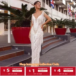 VITRCHP 2024 New Women Backless Sexy V-Neck Sleeveless Cocktail Dress A-line Club Party Sexy Dress Elegant Prom Evening Dresses