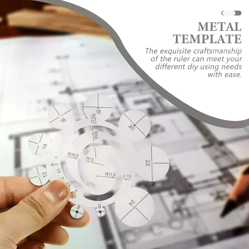 [MA]11 In 1 Multi Function Circle Template Radius Gauge 8 24mm Round Corner Arc Finder Center Locator Ruler For Woodworking[MA]