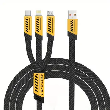 120W 三合一 MFi 線 機械式線 適用於 iPhone、三星、華為、小米等多埠多用途充電線 8 最佳銷售 120瓦電纜 - №5