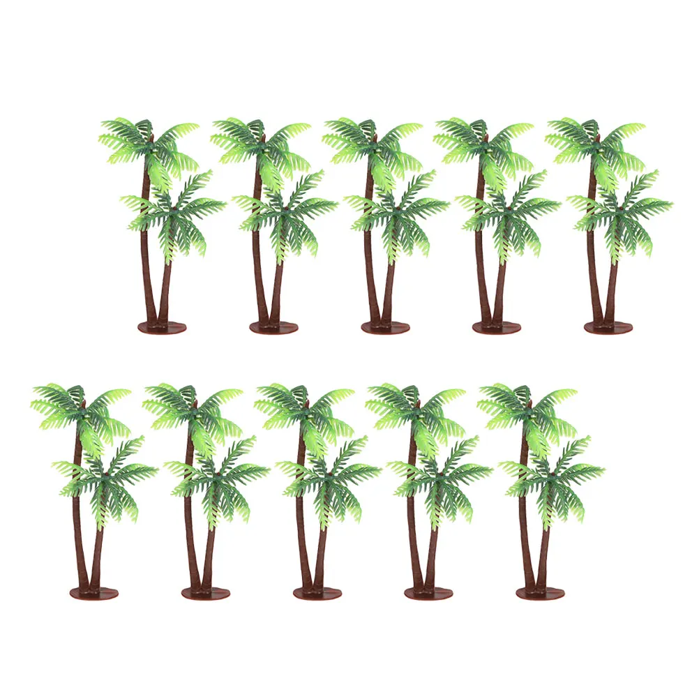 

10pcs Coconut Tree Decoration Miniature Artificial Garden Landscape Home Office Fake Coconut Tree Christmas Party