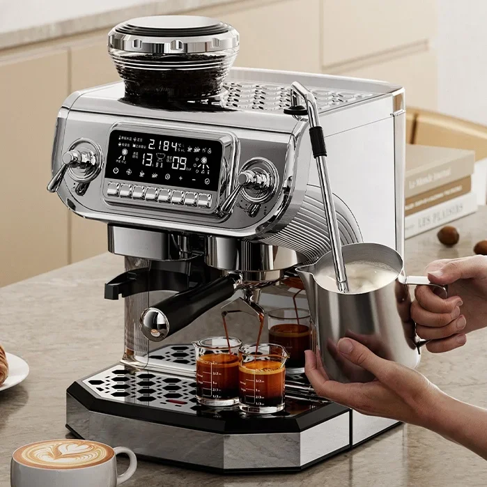 Professional Espresso Machine Barista Cappuccino Maker with Grinder Milk Frother