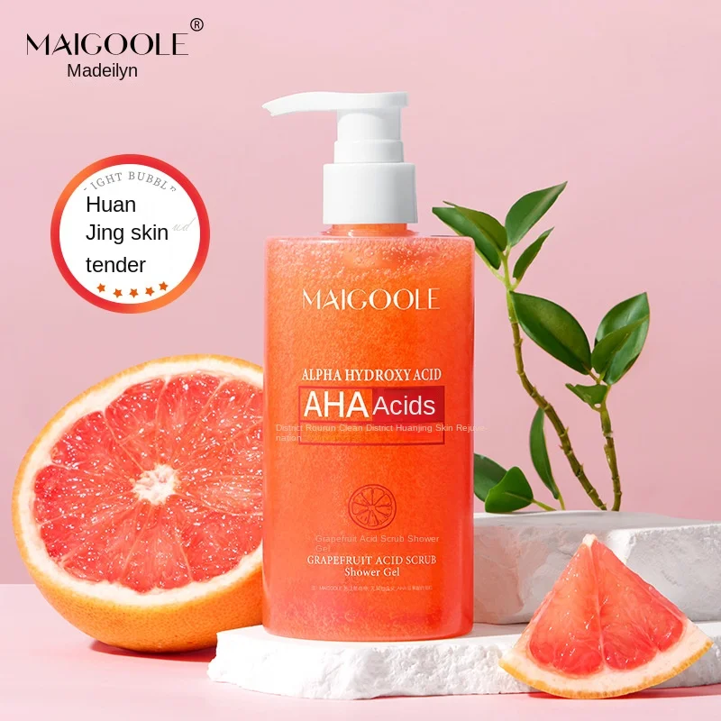 

AHA GRAPEFRUIT ACID SCRUB Body Wash Deep Cleansing Gentle Moisturizing Exfoliating Long-Lasting Fragrance Shower Gel