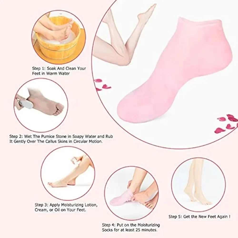Chaussettes hydratantes en Silicone pour les pieds, soins des pieds secs et craquelés, Gel de Massage, Anti-fissure, hydratant, essentiel pour la maison