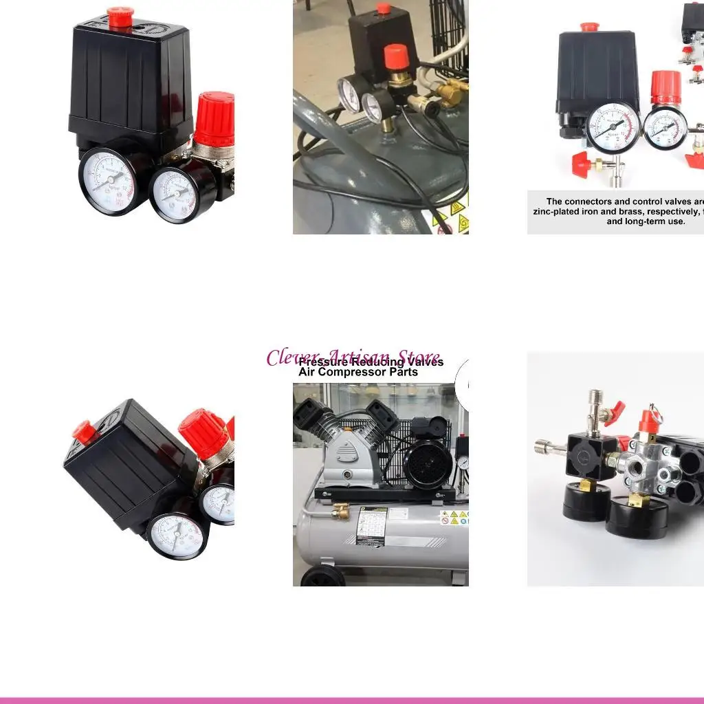 E06B สวิตช์ความดันคอมเพรสเซอร์แอร์ 90-120PSI ความปลอดภัยวาล์วควบคุมตัวควบคุม Manifolds