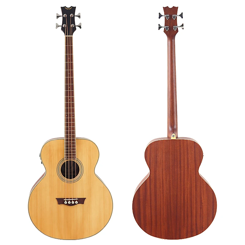 Natural 4 String Electric Acoustic Bass Guitar Jumbo Body 43 Inch Electric Folk Guitar 24 Frets With Pickup