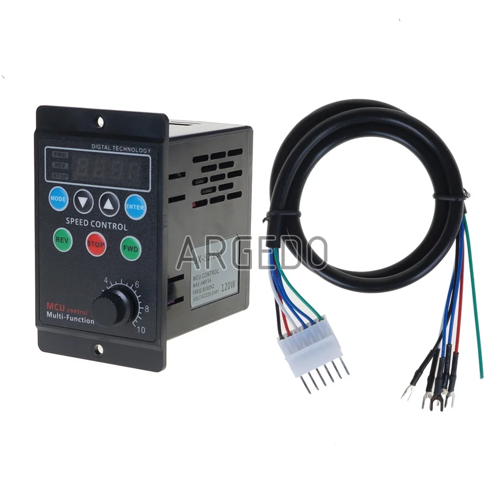 Contrôleur de vitesse de moteur numérique à microcontrôleur (MCU) programmable, 6-120W, 220V AC, à panneau, avec écran LED et démarrage progressif