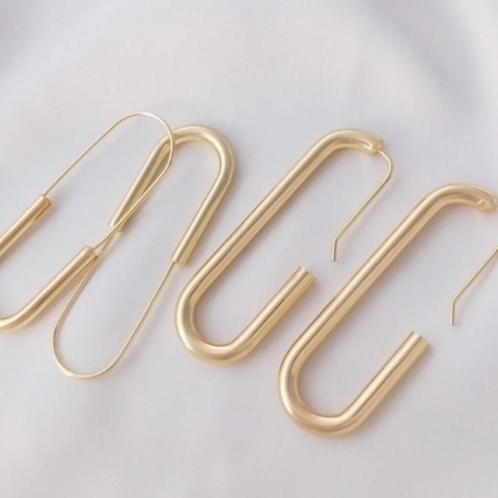 

Серьги 14-каратное золото, длинные овальные серьги-крючки, серьги-шпильки, сделай сам, гальваническое настоящее золото, модные модные украшения для ушей