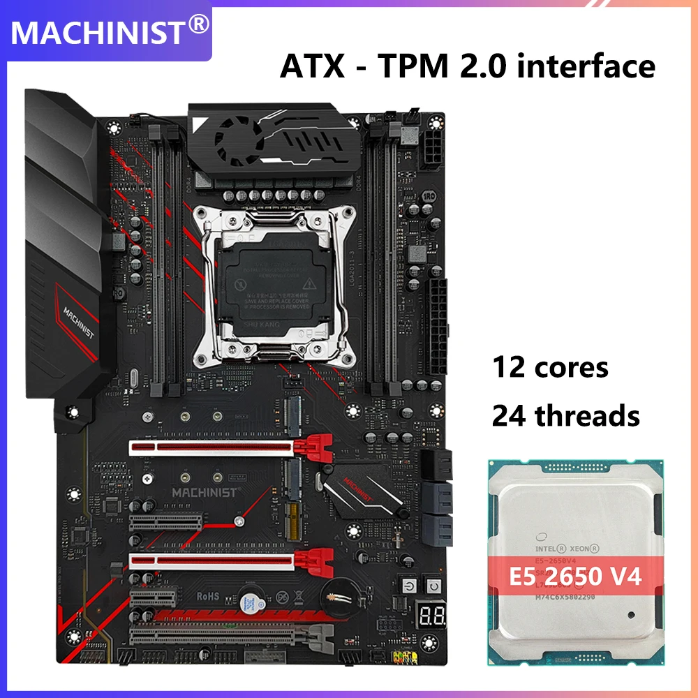 Zestaw płyty głównej MACHINIST X99 z procesorem Xeon E5 2650 V4 lub E5 2690 V4 LGA 2011-3, obsługa DDR4, TPM2.0, M.2, MR9A PRO MAX — zdjęcie produktu 3