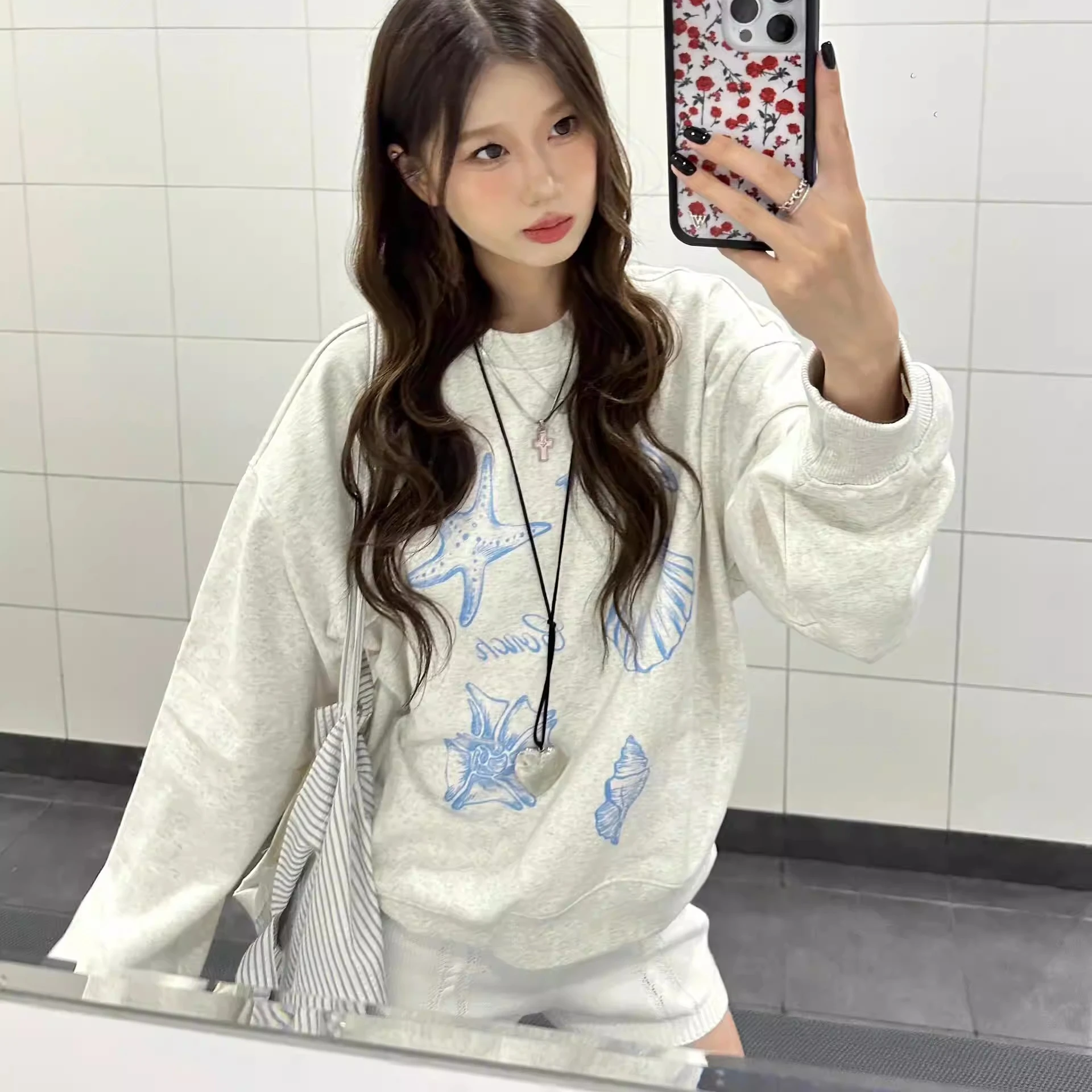 한국 스타일 유니섹스 오버사이즈 크루넥 스웨트셔츠 손으 - Oversized Crewneck Fleece 리뷰 및 가격