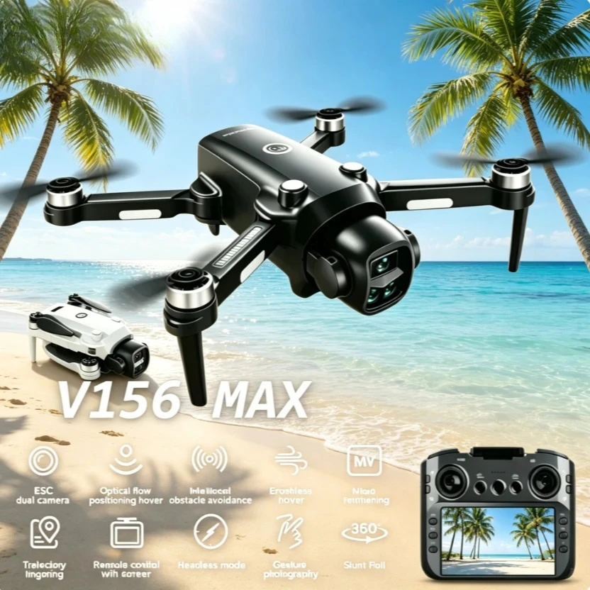 Original V156MAX GPS Foldable Drone 8K Dual Camera Brushless 5G WIFI Obstacle Avoidance Screen RC FPV Quadcopter Drone