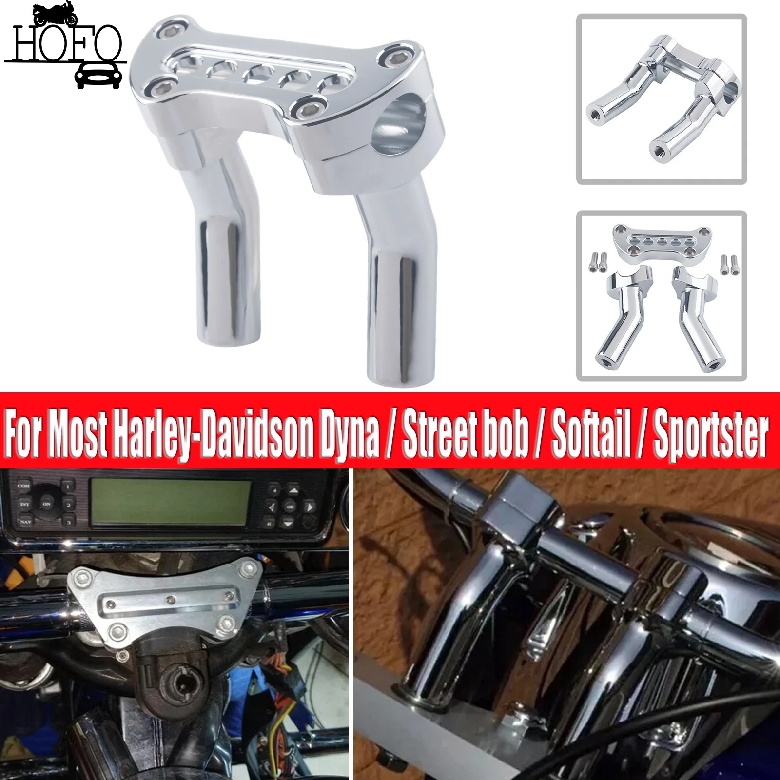 

CNC 4.5" Motorcycle Straight Handlebar Riser Top Clamp For Most Harley-Davidson Dyna / Street bob / Softail / Sportster and Othe