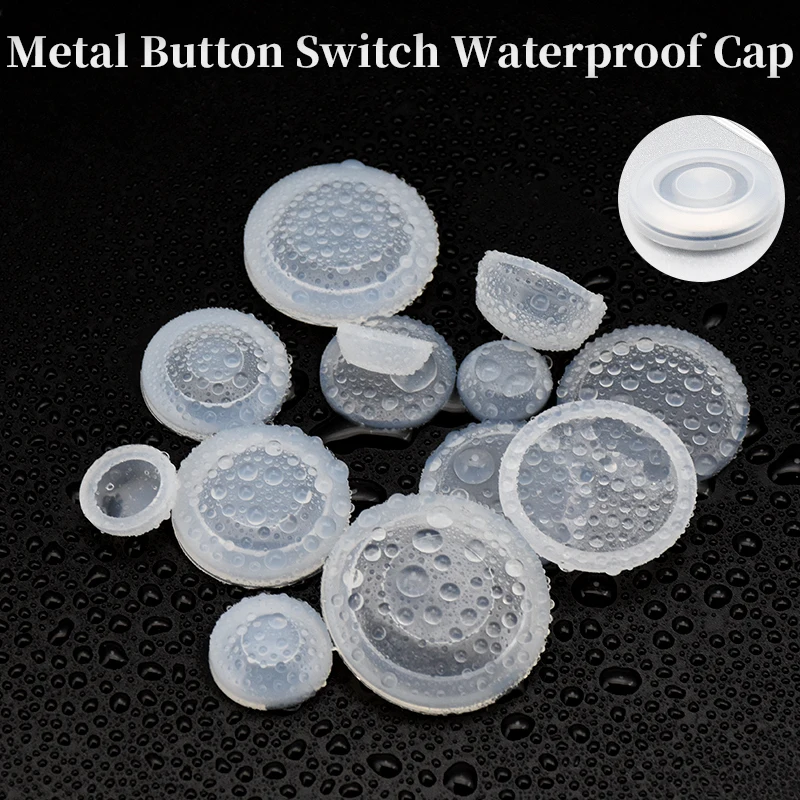 10Pc 10mm 12mm 16mm 19mm 22mm 25mm Metal Push Button Switch Protection Cover Silicone Waterproof Dust Cap