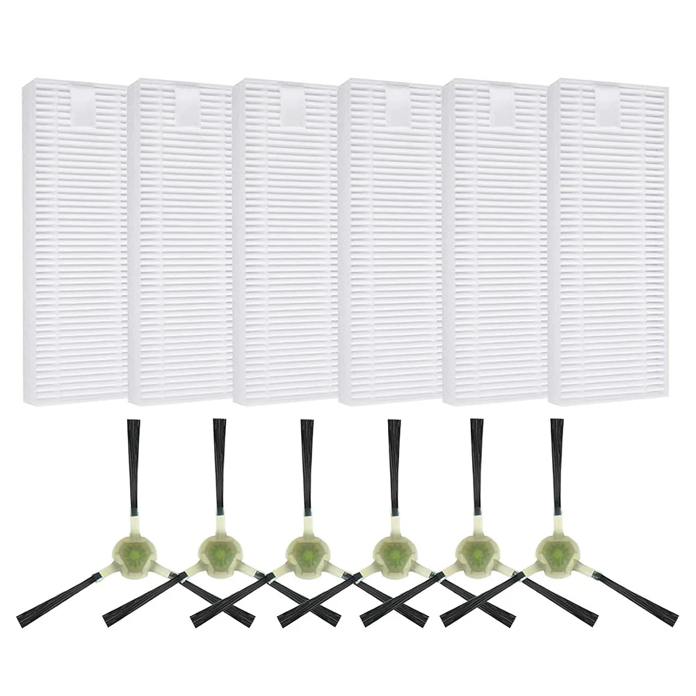 6pcs Filters With 6pcs Side Brushes For Lefant  M330/M330 Pro Vacuum Cleaner Home Improvement Cleaning Tools Accessories