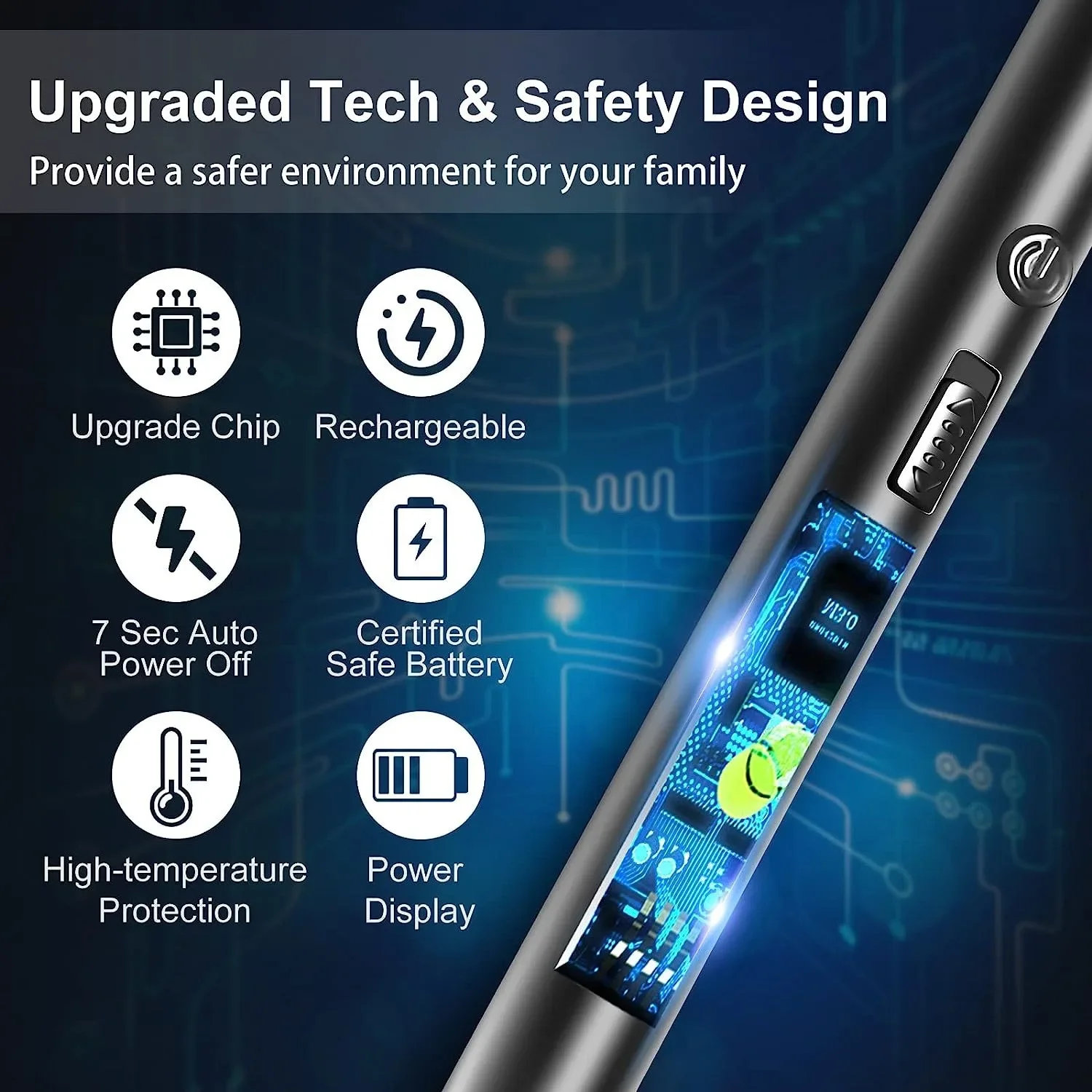 3pcs Rechargeable Electric Lighters, TYPE-C Plasma Arc Kitchen Lighter, Windproof Arc Lighter, Candle Lighter, BBQ Grill Lighter view 4