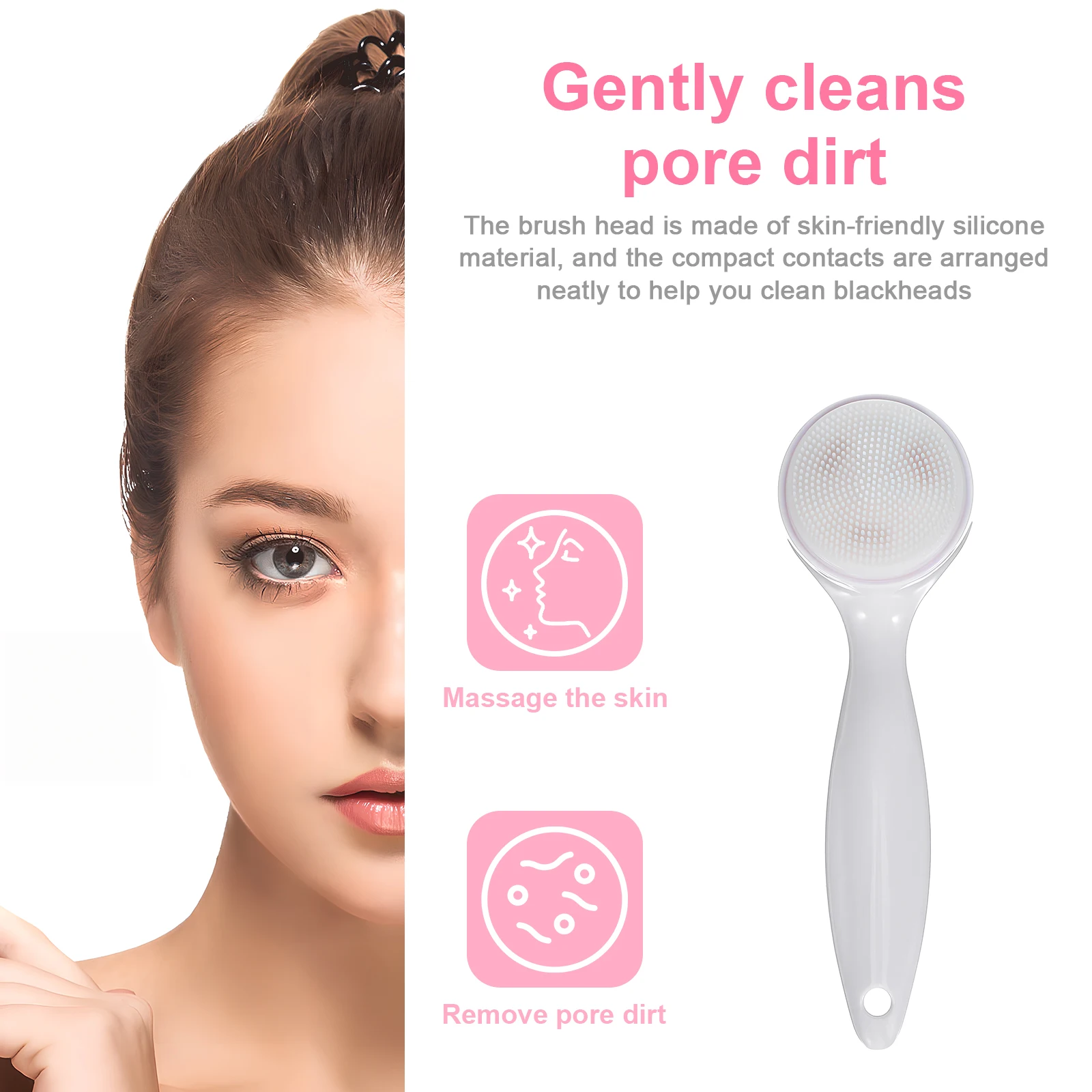 2-teilige Gesichtsreinigungsbürste aus Silikon, weicher Gesichtswäscher, manuelle Peeling-Bürste für sanfte Haut, Massage, Tiefenreinigung, Körperwäscher