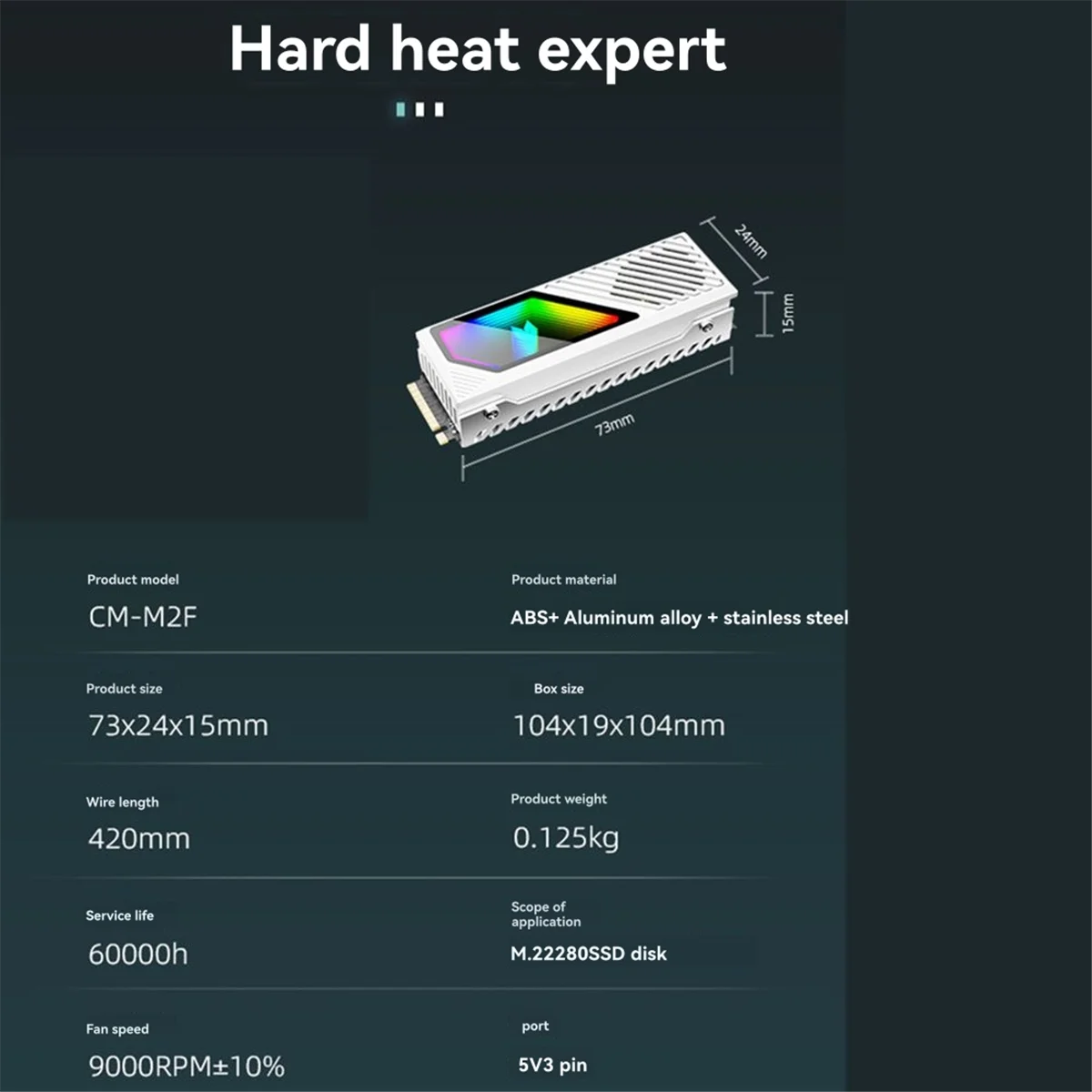 NEUE M2 SSD HDD Kühler ARGB Solid State Drive Wärmeableitung Weste NVME SSD2280 Messing Kühlkörper M2 Kühlkörper mit Lüfter A