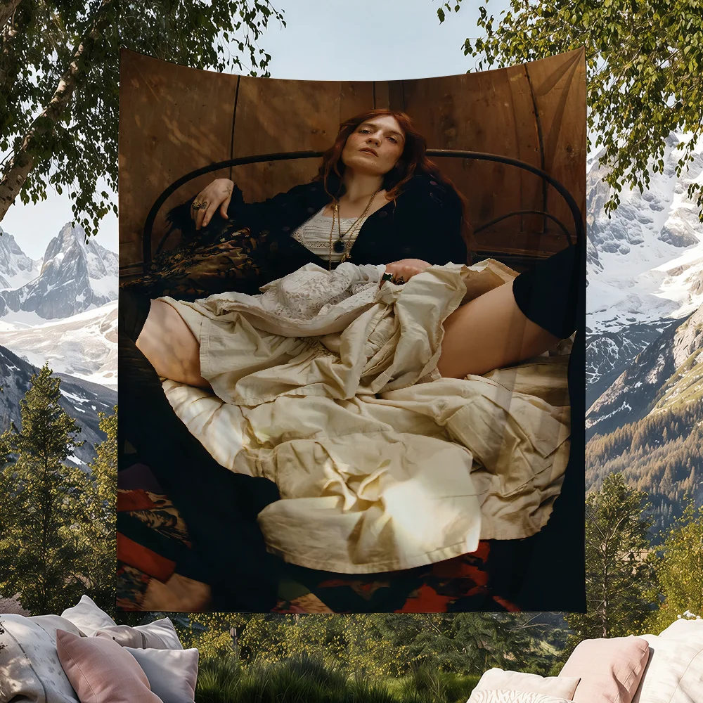 Band F-Florence and the Machine-S flag Tapestries Outdoor Parties Wall Decor Camping Bedrooms Living Rooms Dorms Gifts