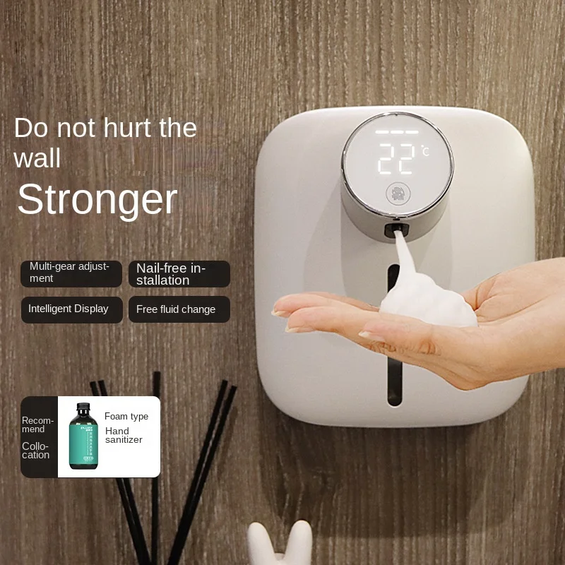 

2024 New Soap Dispenser Wall-mounted Rechargeable Temperature Display Liquid Soap Dispensers Sensor Foam Hand Sanitizer Machine