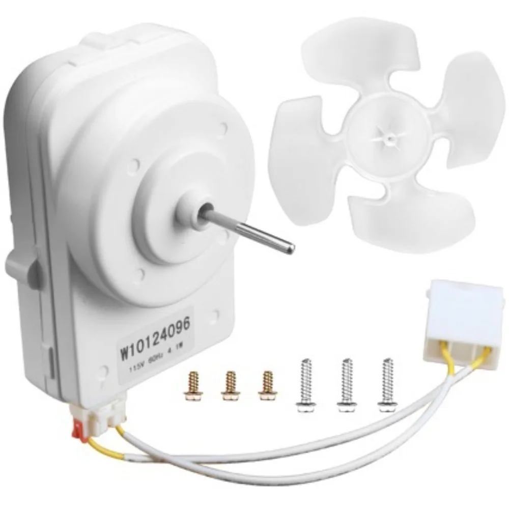 Refrigerator Condenser Fan Motor 115V - Compatible with Whirlpool Models W10124096 & W10130108 - Easy Installation