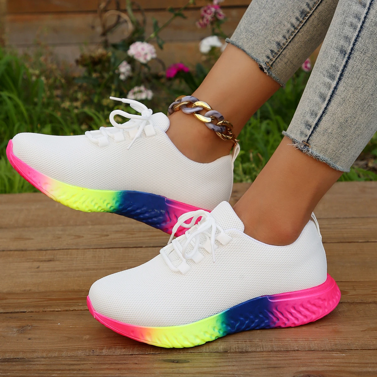 

New Style Women's Sports Classic Lightweight Running Shoes Gym White Vulcanized Shoes Fashionable Casual Shoes Zapatos Mujer