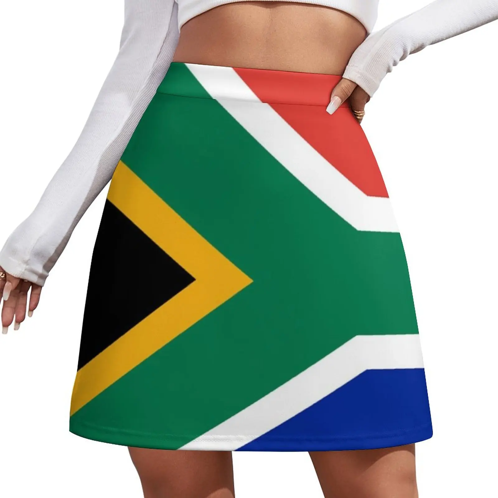 

Наклейка с южноафриканским флагом, мини-юбка, женская одежда, корейские стильные платья для выпускного вечера