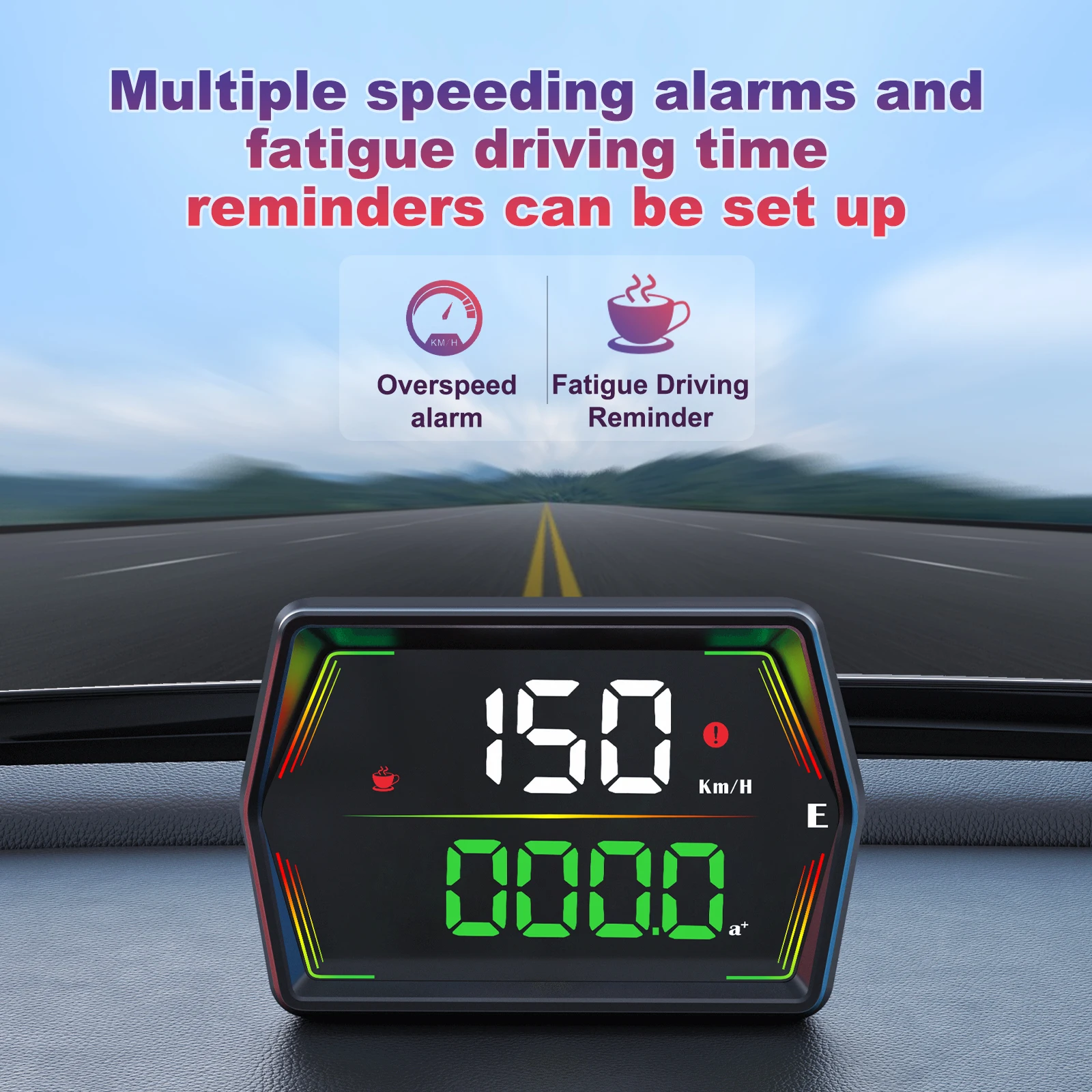 AD G21/G20 HUD Head Up Display Tachimetro GPS digitale per auto KMH MPH Bussola di altitudine e allarme di velocità eccessiva Promemoria di fatica di guida