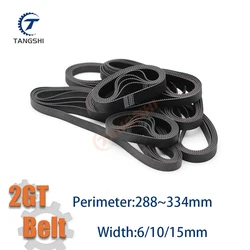 2GT 2MGT Closed Loop Timing Synchronous Belt Perimeter 288 290 292 294 296 298 300 302 304 306 308~334mm GT2 Belt Width6/10/15mm