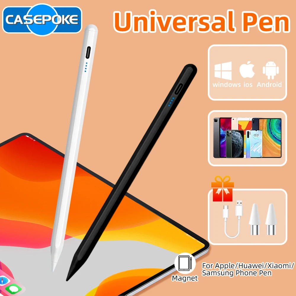 New Universal Stylus Pen for iPhone Samsung Huawei Lenovo OPPO VIVO Xiaomi Redmi Phone Tablet Fast-Charging Touch Pen With 2 Nib