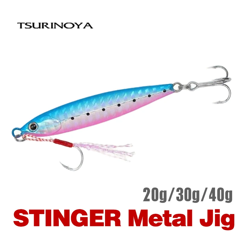 Tsurinoya 20g 30g 40g costa jigging isca de pesca stinger metal gabarito arrastar longo elenco isca de robalo isca artificial equipamento de pesca
