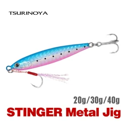 TSURINOYA-señuelo de pesca Jigging de orilla, plantilla de Metal, arrastre largo, cebo Artificial de lubina, aparejos de pesca, 20g, 30g, 40g