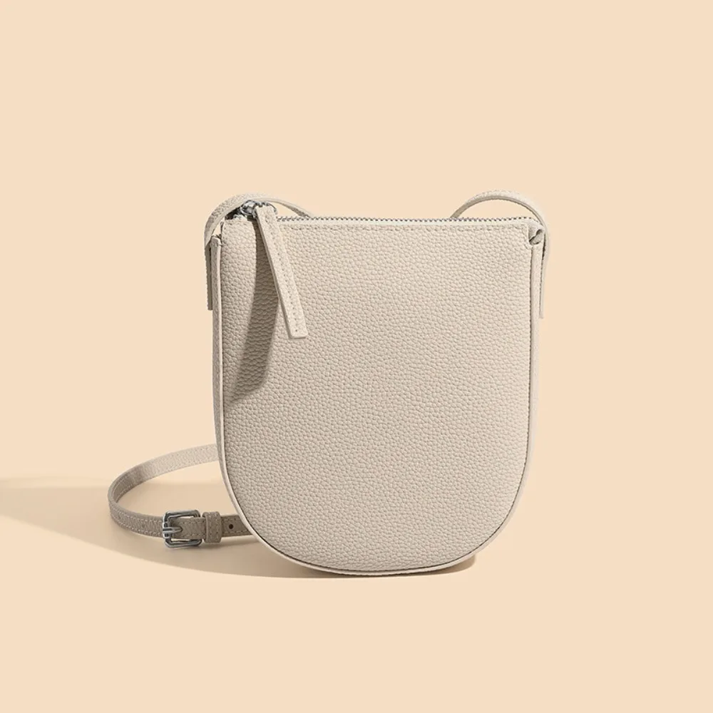 Torba na ramię z wzorem liczi nowy zamek jednokolorowa torba Crossbody etui z prawdziwej skóry damska