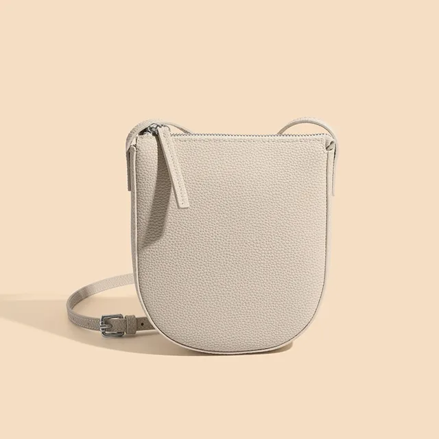 Torba na ramię z wzorem liczi nowy zamek jednokolorowa torba Crossbody etui z prawdziwej skóry damska