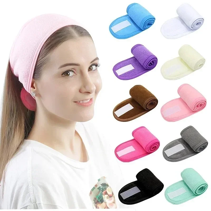 Soft Toweling Hair Accessories Girls Headbands for Face Washing Bath Makeup Hair Band for Women Adjustable SPA Facial Headband