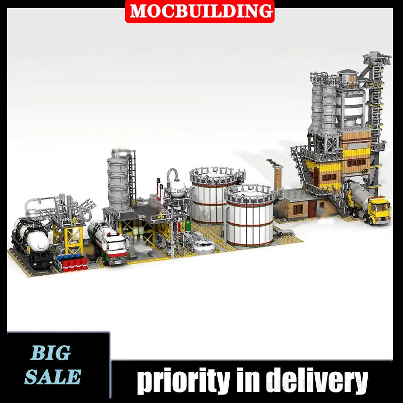 

Urban Construction Train Industrial Model Building Block Assembly Chemical Plant Truck TranSport Vehicle MOC Collection Toys